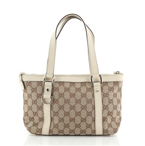 gucci canvas abbey tote|Gucci canvas tote vintage.